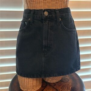 Agolde Liv Black Denim Mini Skirt